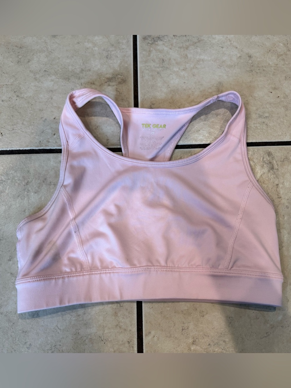 tek gear Light Pink Racerback Sports Bra with Support Band